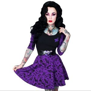 *NEW* Elvira Comic Icons Purple Skater Dress